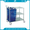AG-SS010A Easy Cleaning with 3 layers hospital dirty linen trolley